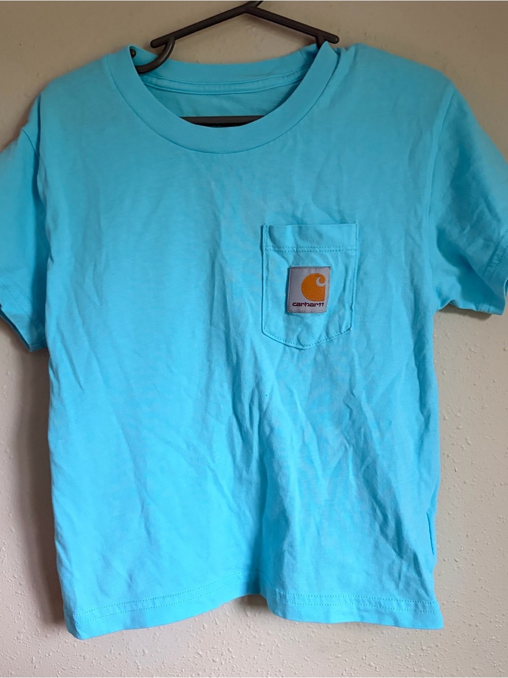 Carhartt Girls Short Sleeve Pocket Tee in Light Blue
